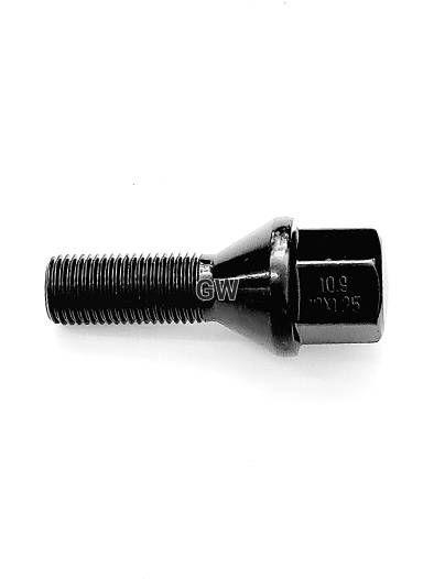Болты конусные черные М12х1.25 L28 мм для Citroen, Peugeot, VAZ (8шт.) 3