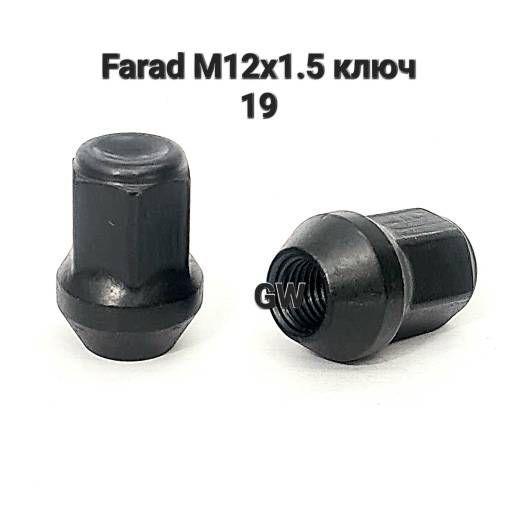Колесные гайки черные М12х1.5 Farad Италия (16шт.)